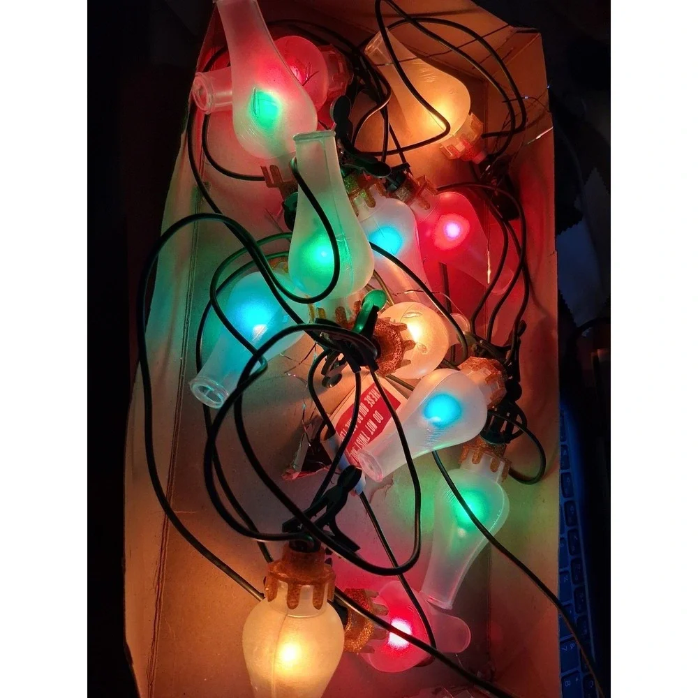 Vintage GE 12 Colonial Lights Merry Midget Christmas Light Set Japan Tested Work